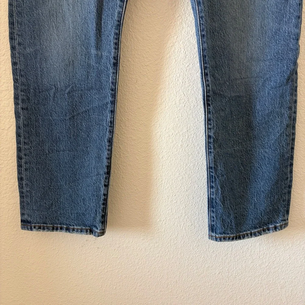 Levi's 501 Org Fit Jeans Mens Medium Blue Straight Leg Button Fly Denim W32 L29 - Picture 4 of 9